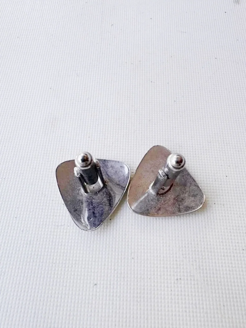 925 Sterling Silver Vintage Mid Century Modernist Mens Linier Cufflinks 6.7 Gram
